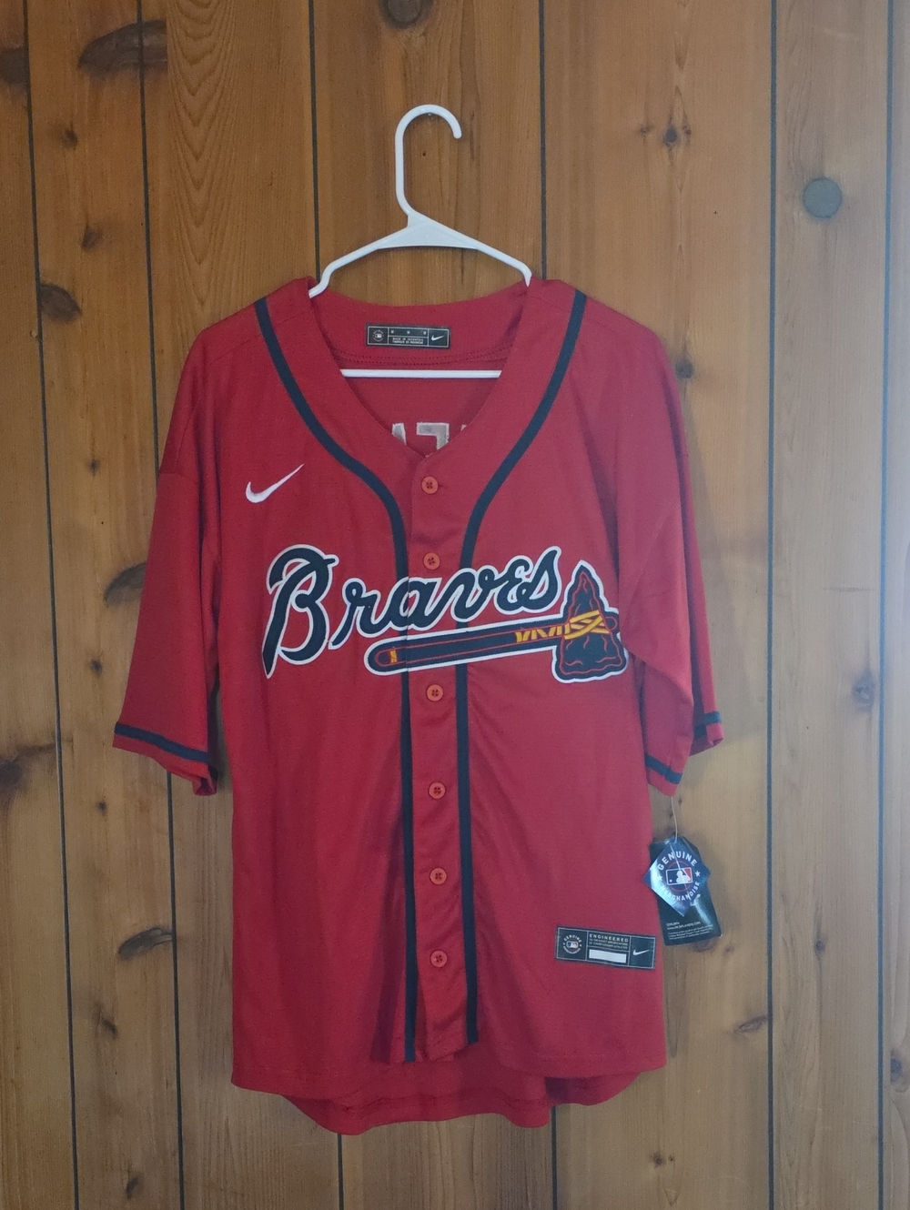 Men's red MLB shirt with tag